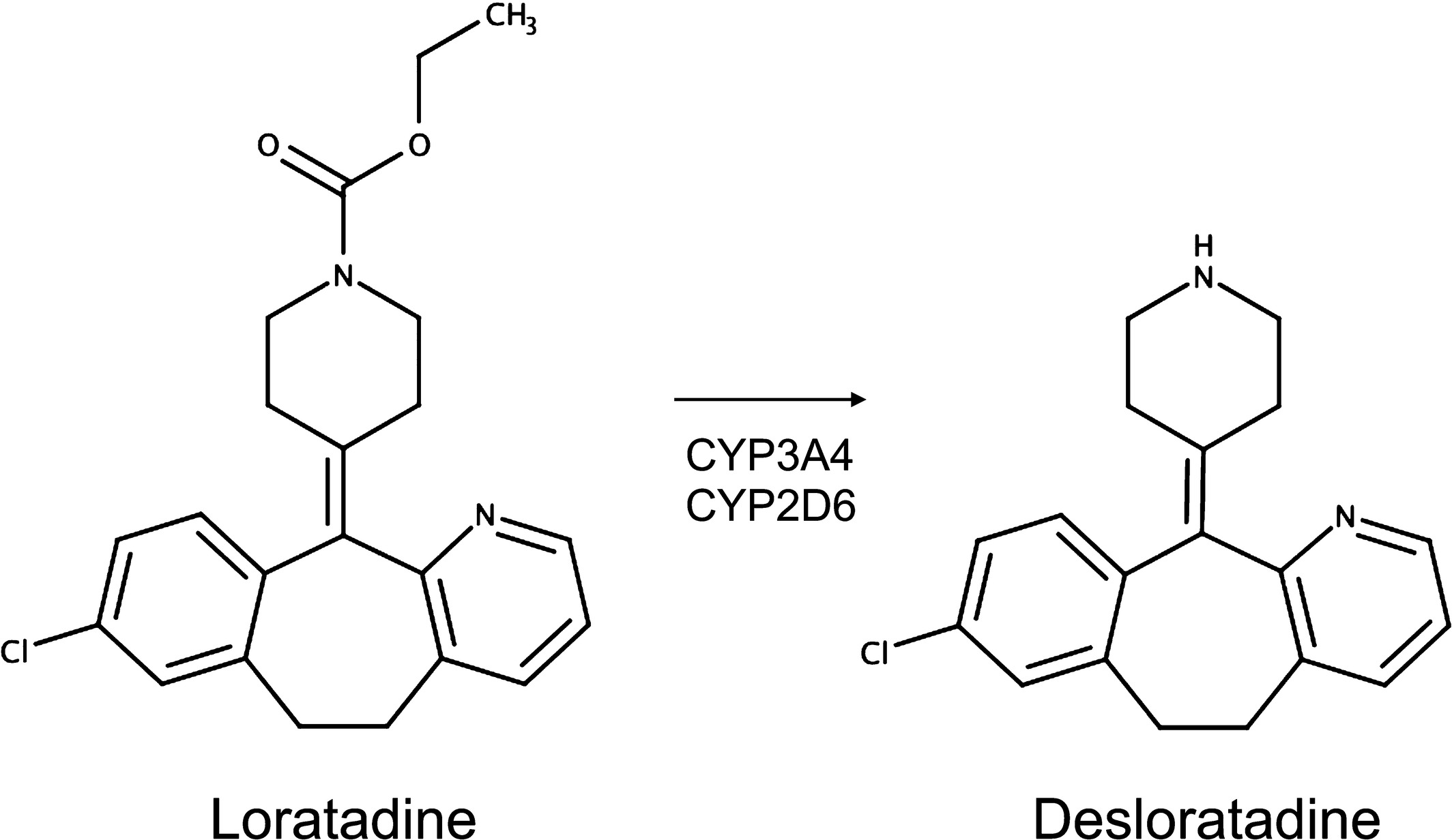 Transformace loratadinu na desloratadine